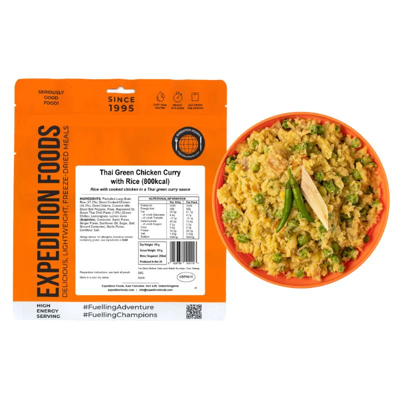 Expedition Foods Thai Green Chicken Curry with Rice (High Energy) - Image 2